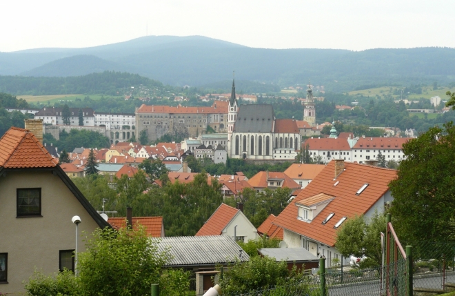 Český Krumlov z klesání od Slupence