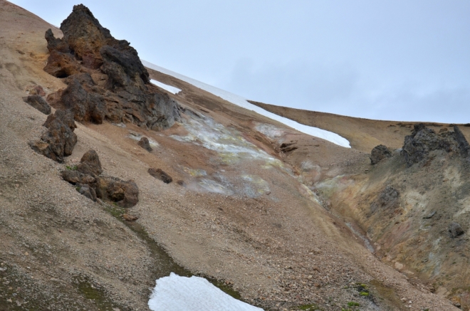 Solfatara na svazích Brennisteinsaldy