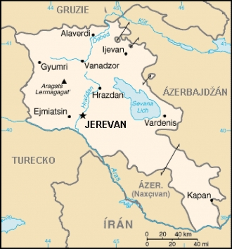 Chceme projet celou Arménii jižně od Jerevanu a ideálně též okolí jezera Sevan. Naopak se z vícero důvodů vyhneme Arménií okupovanému území Ázerbájdžánu, zvanému Náhorní Karabach, ačkoliv výlet by to byl jistě zajímavý. Přesný plán cesty budeme vymýšlet průběžně. (Mapka je volné dílo převzaté z https://commons.wikimedia.org/wiki/File:Am-map_-_2.png)