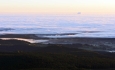 Pohled z Boubínské rozhledny - Lažiště, vpravo nahoře oblak nad Temelínem