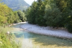 Řeka Tolminka v Tolminu, Slovinsko