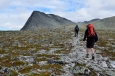 Národní park Rondane, cesta od jezera Rondvatnet na Rondeslottet, Norsko