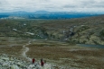 Národní park Rondane, cesta od jezera Rondvatnet na Rondeslottet, Norsko