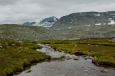 Národní park Rondane, cesta od jezera Rondvatnet na Rondeslottet, Norsko