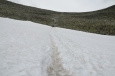 Národní park Rondane, cesta od jezera Rondvatnet na Rondeslottet, Norsko