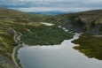 Nad jezerem Rondvatnet, národní park Rondane, Norsko