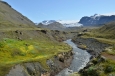 Řeka Fremri-Emstruá a Mýrdalsjökull, z něhož teče 