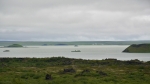 Jezero Mývatn. Ostrůvky jsou pseudokrátery.